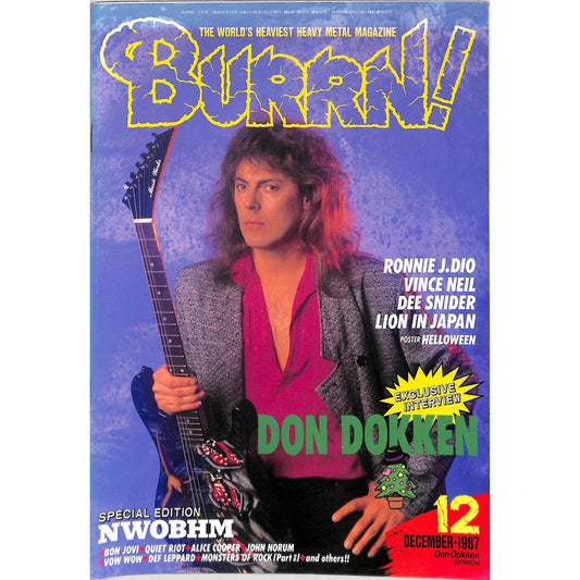 Burrn! Magazine Issue #12 December 1987 Dokken Cover Heavy Metal Japan
