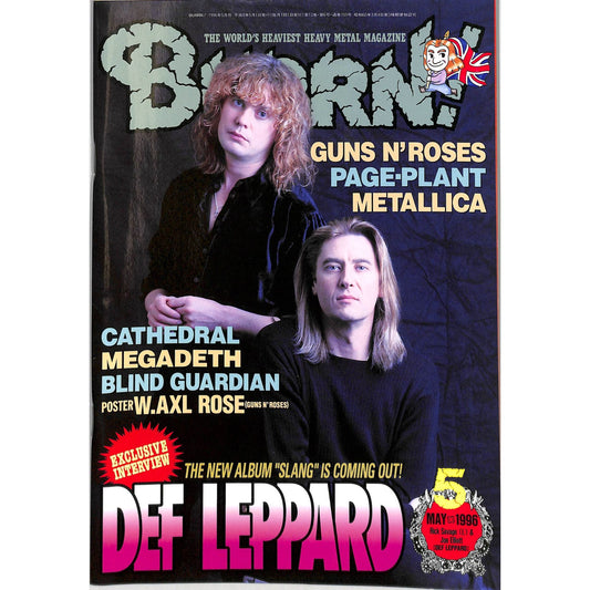 Burrn! Magazine Issue #5 May 1996 Def Leppard Cover Heavy Metal Japan