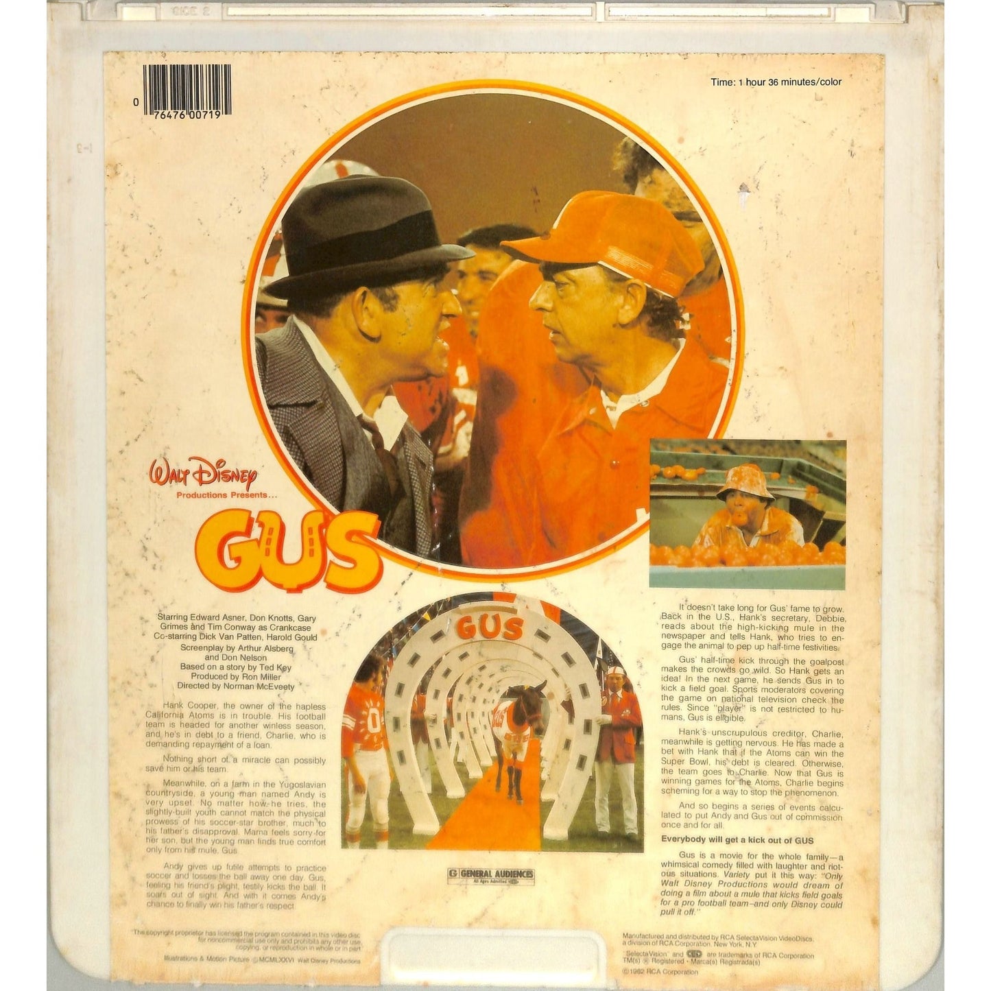 Gus (1976) Vintage CED Videodisc