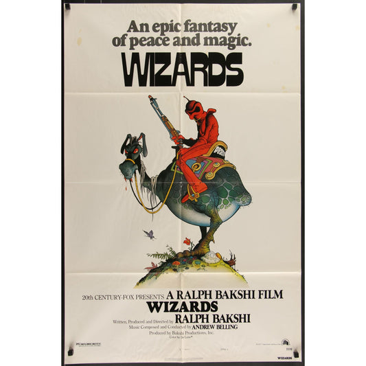 Wizards (1977) Original Movie Poster Folded 27x41