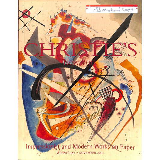 Christie's Impressionist and Modern Art Auction Catalog November 7, 2001