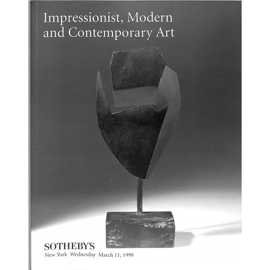 Sotheby’s Impressionist, Modern, and Contemporary Art Catalogue, March 1998