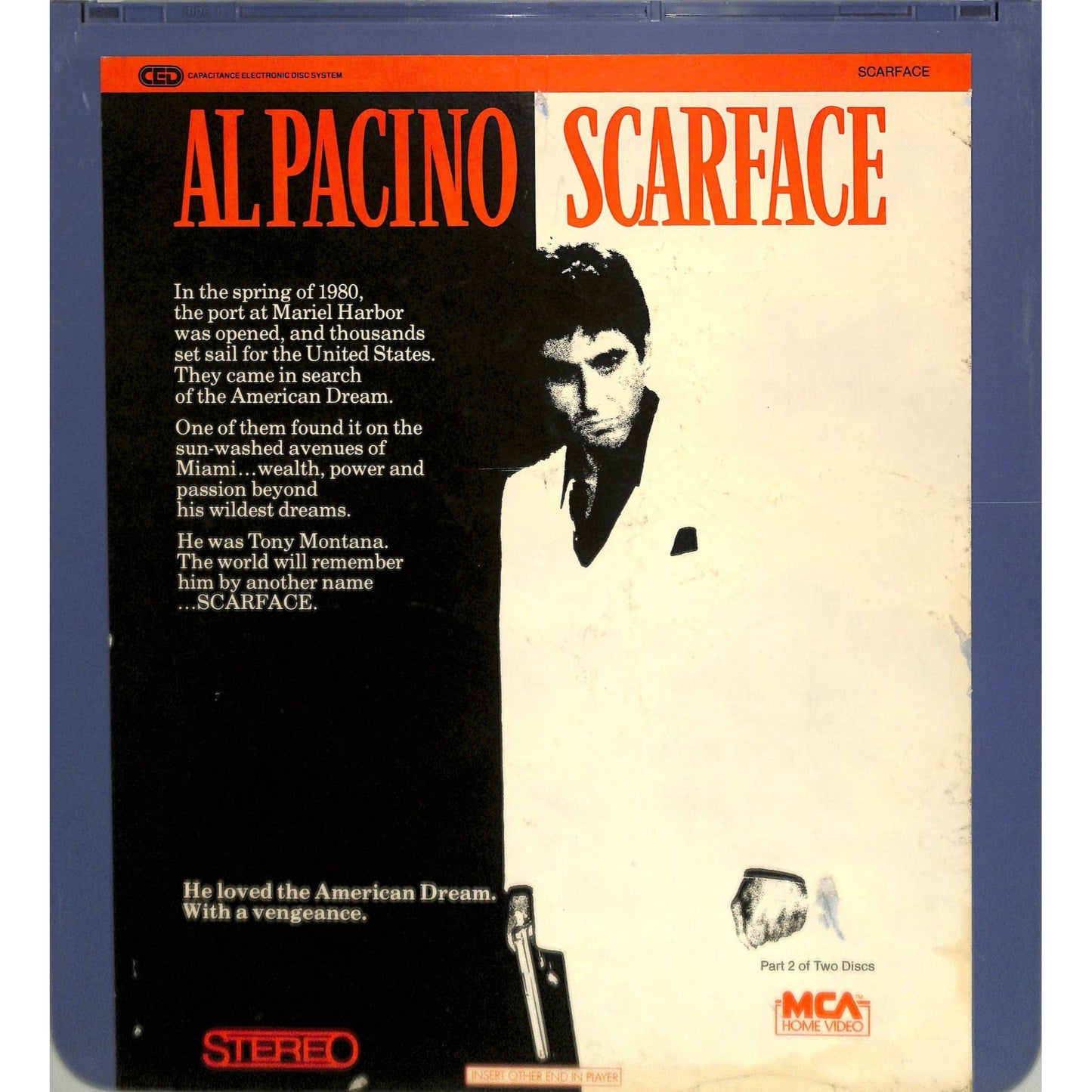 Scarface (1983) Vintage Double CED Videodisc