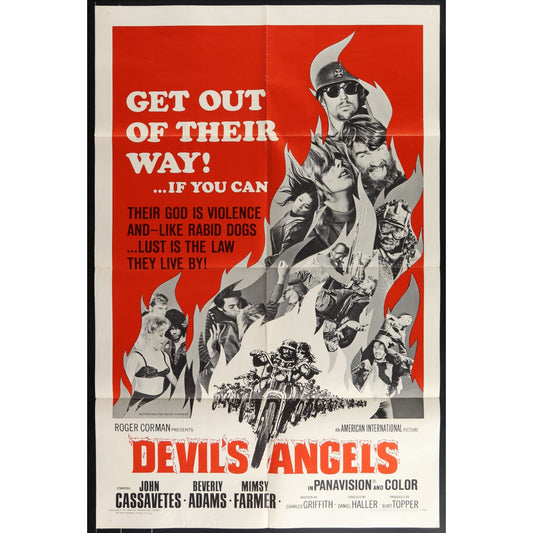 Devil's Angels (1967) Original Movie Poster Folded 27x41