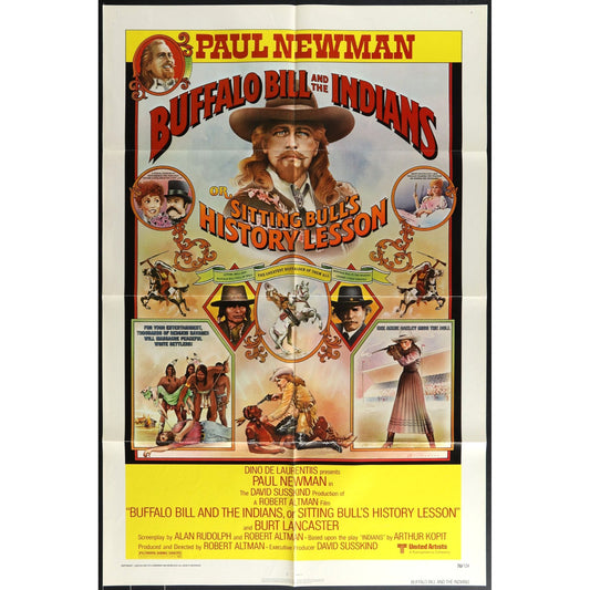 Buffalo Bill and the Indians (1976) Original Movie Poster Folded 27x41 Newman