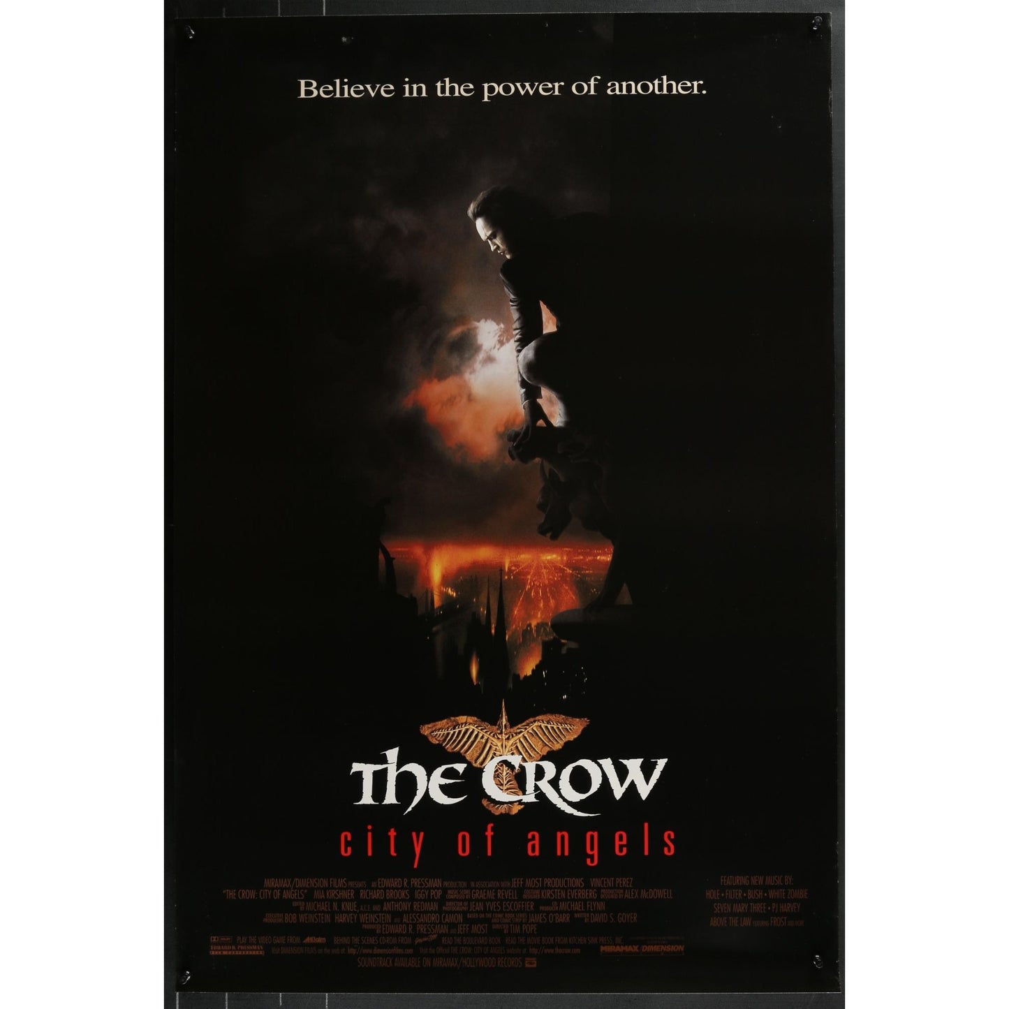 The Crow: City of Angels (1996) Original Single-side Movie Poster Rolled 27x40