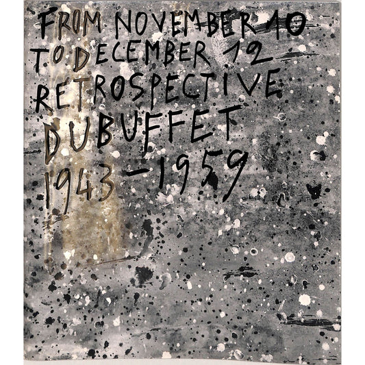 Jean Dubuffet Retrospective exhibition Art Catalog Nov 10 - Dec 12, 1959