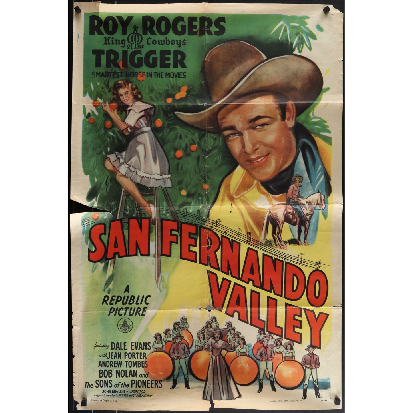 San Fernando Valley (1944) Original Movie Poster 27x41