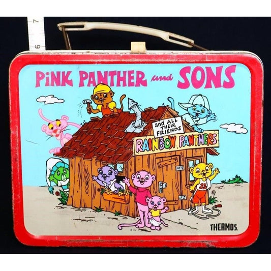 Vintage metal Pink Panther and Sons lunchbox