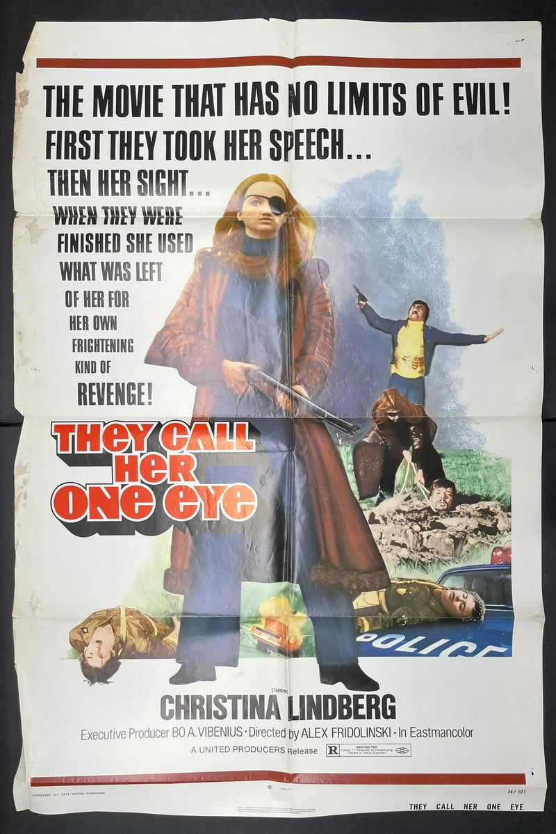 They Call Her One Eye (1974) Original Movie Poster Folded 27x41