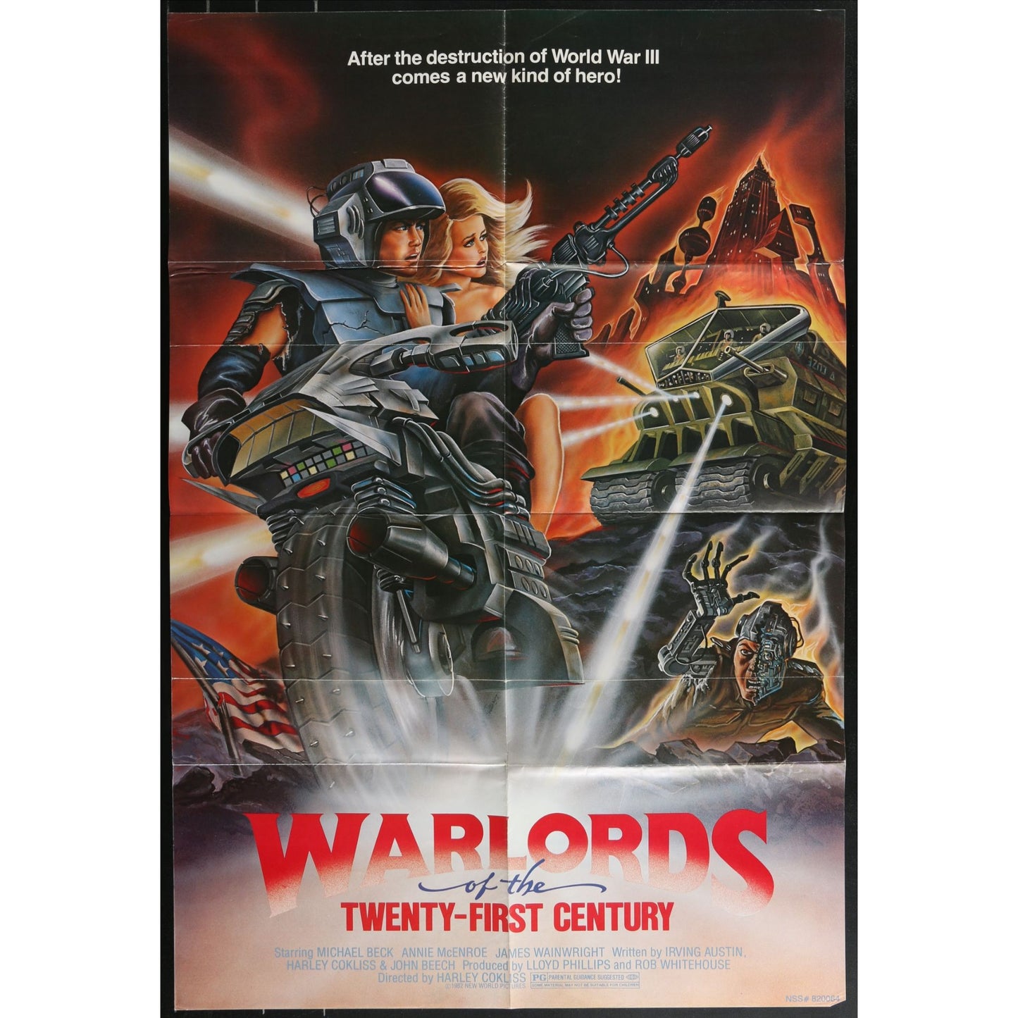 Warlords of the Twenty First Century (1982) Original Movie Poster Folded 27x41