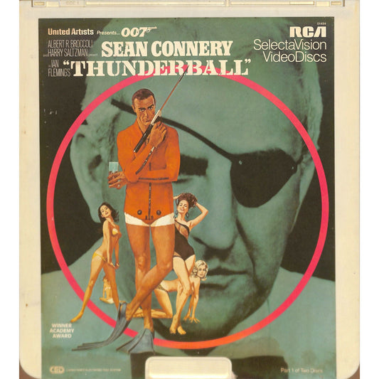 Thunderball Parts 1 & 2 (1965) Vintage CED Videodisc TESTED WORKING