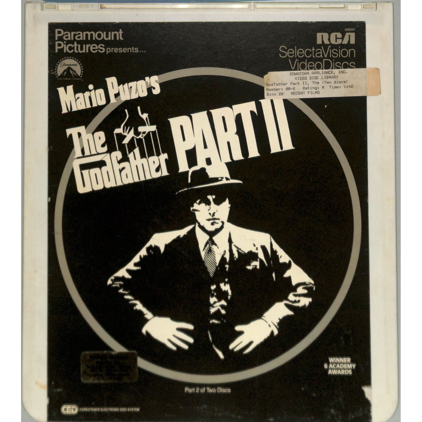 The Godfather Part II (1974) Vintage CED Videodisc TESTED WORKING