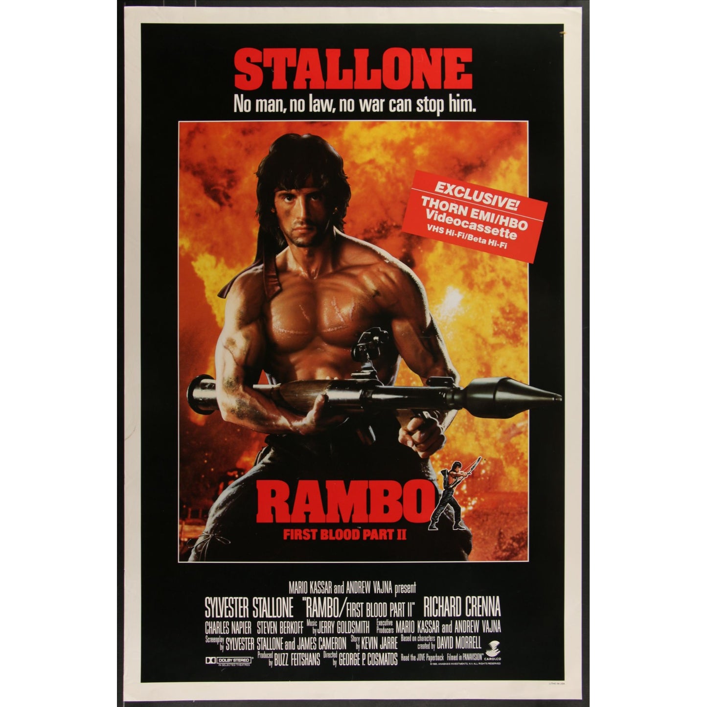 Rambo: First Blood Part II (1985) Original Movie Poster Rolled 27x41