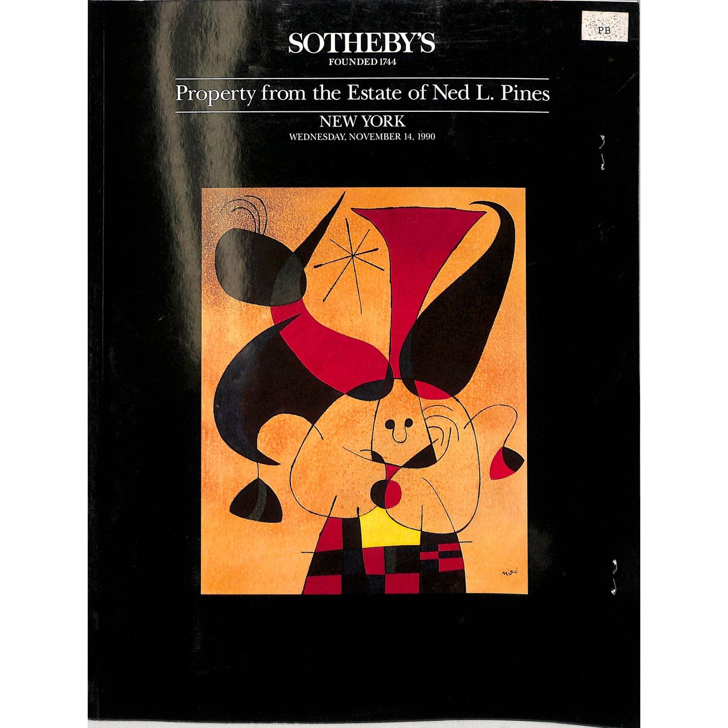 Sotheby's Collection of Ned L. Pines Art Auction Catalog November 14, 1990