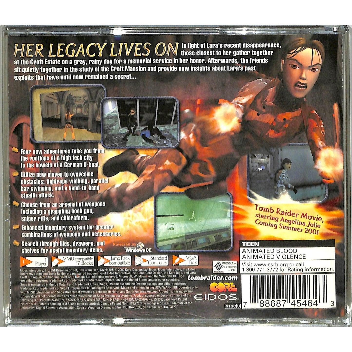 Tomb Raider Chronicles (2000) Sega Dreamcast Disc + Manual