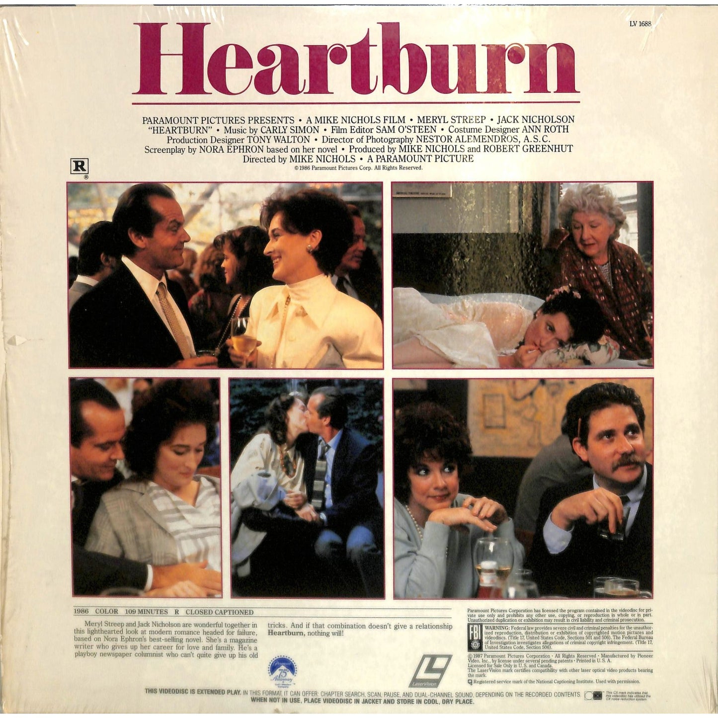 Heartburn (1986) Laserdisc