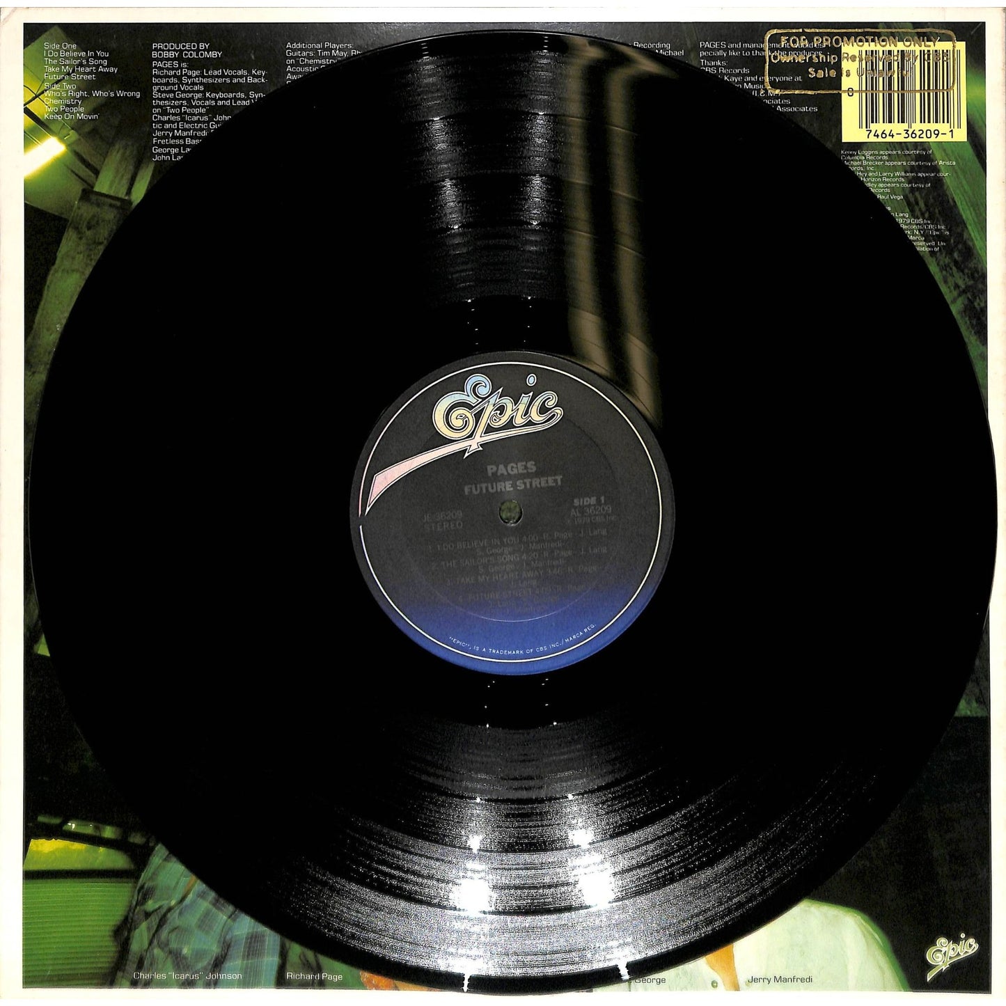 Pages - Future Street (1979) Vinyl Record JE 36209