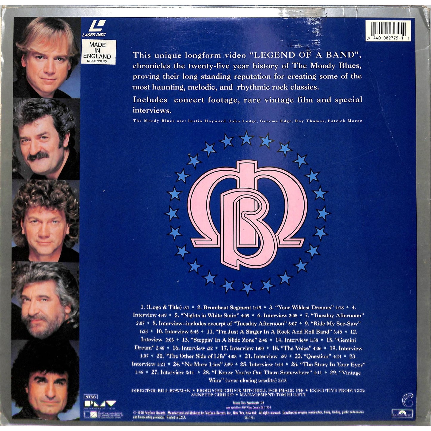Legend of the Band: The Story of the Moody Blues (1990) Laserdisc Video