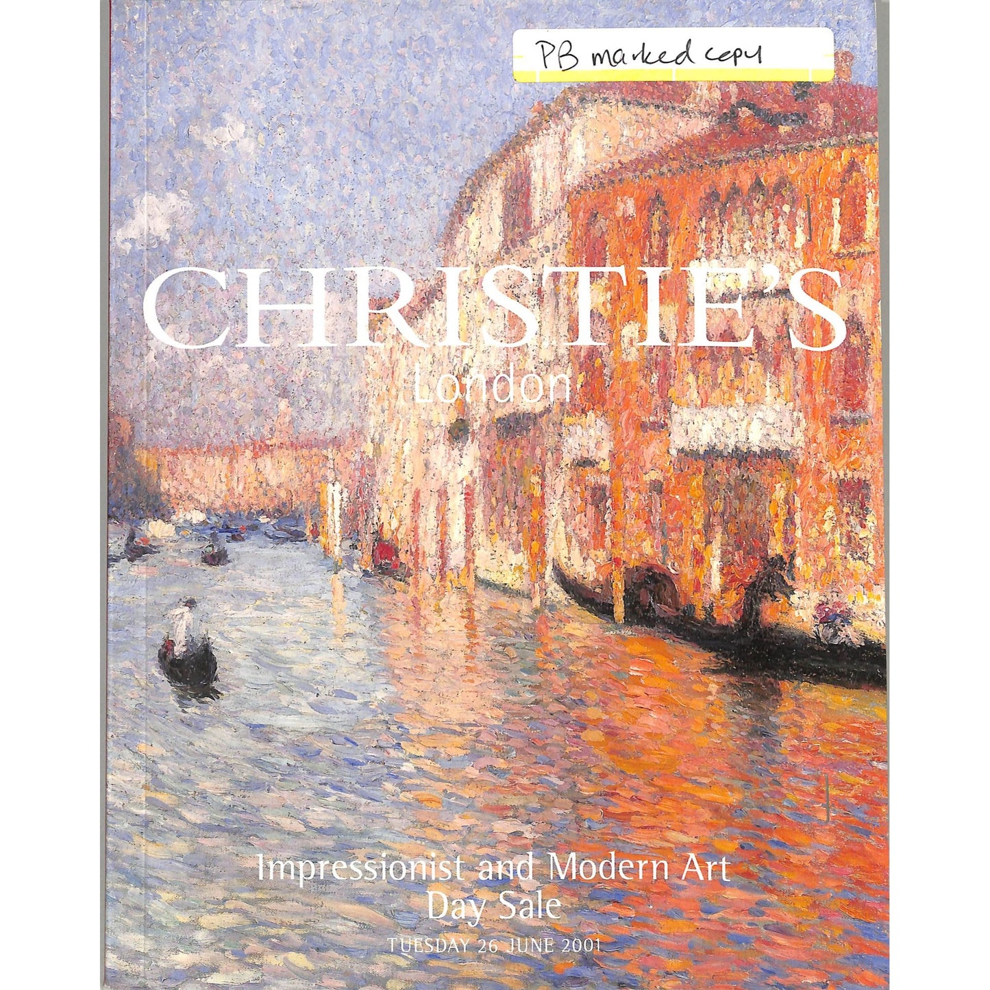 Christie's Impressionist and Modern Art Auction Catalog June 26, 2001