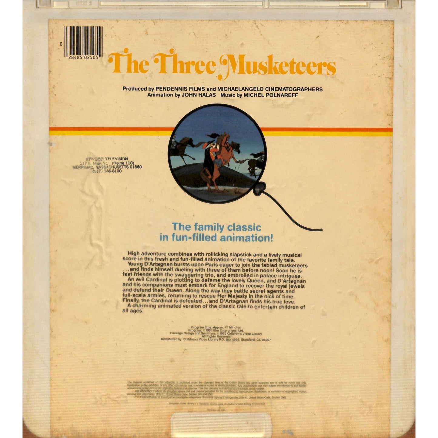 The Three Musketeers (1973) CED RCA SelectaVision Videodisc TESTED WORKING