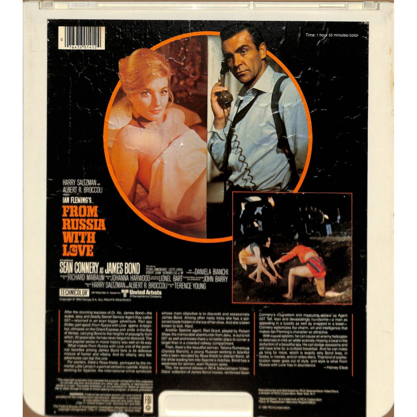 From Russia with Love (1963) Vintage CED Videodisc TESTED WORKING
