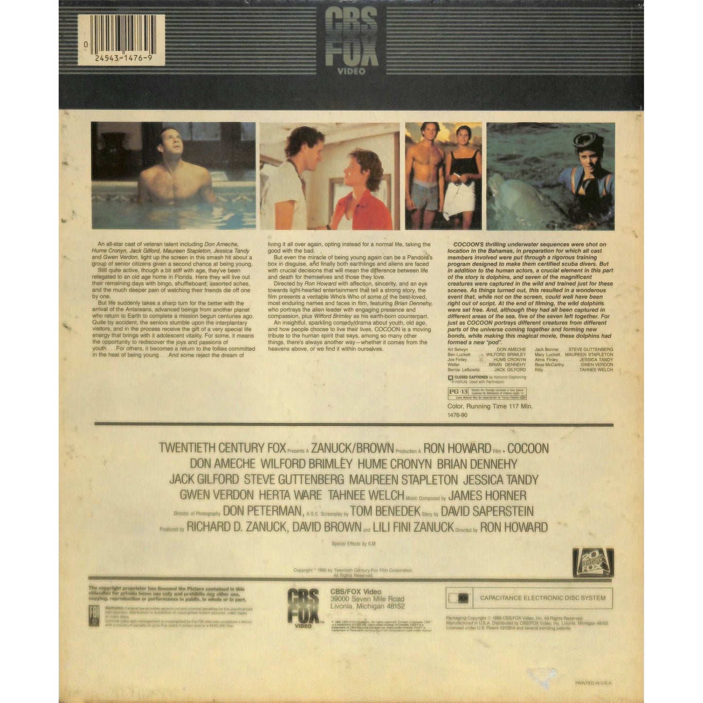 Cocoon (1986) Vintage CED RCA SelectaVision Videodisc TESTEDWORKING