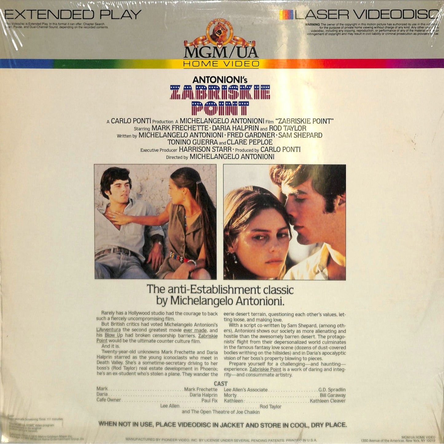 Zabriskie Point (1970) Laserdisc