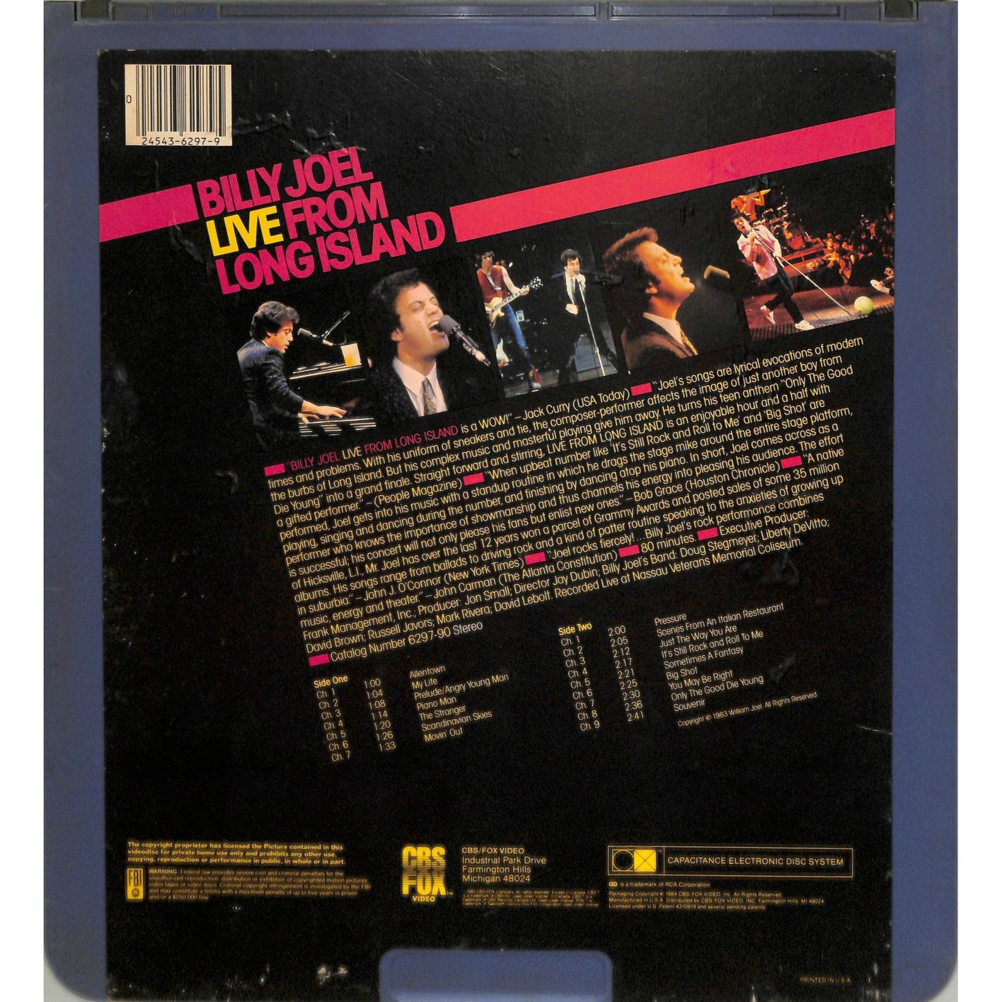 Billy Joel: Live From Long Island (1983) Vintage CED Videodisc