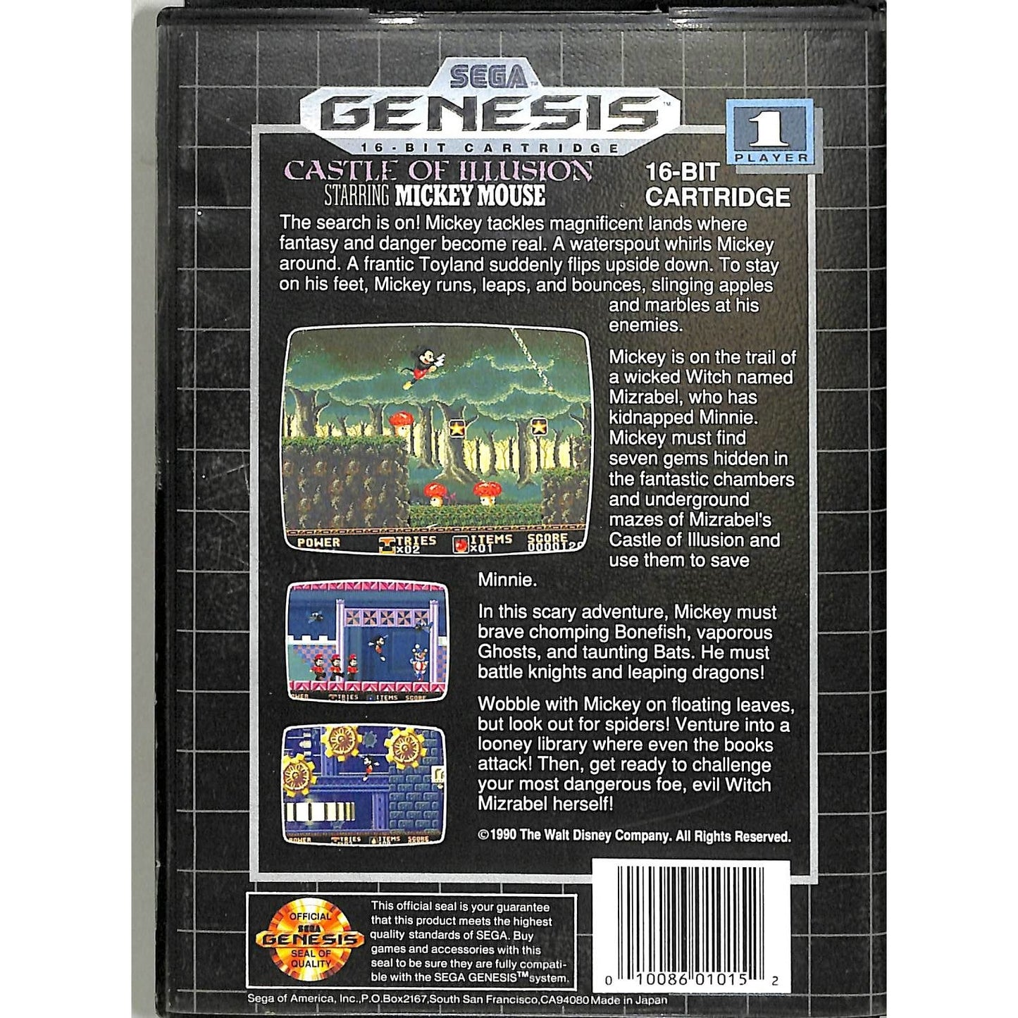 Castle of Illusion Starring Mickey Mouse (1990) Sega Genesis Cartridge CIB