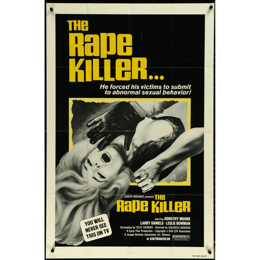The Rape Killer (1974) Original Movie Poster Folded 27x41