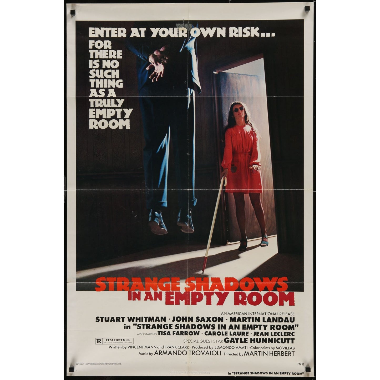 Strange Shadows in an Empty Room (1976) Original Movie Poster Folded 27x41