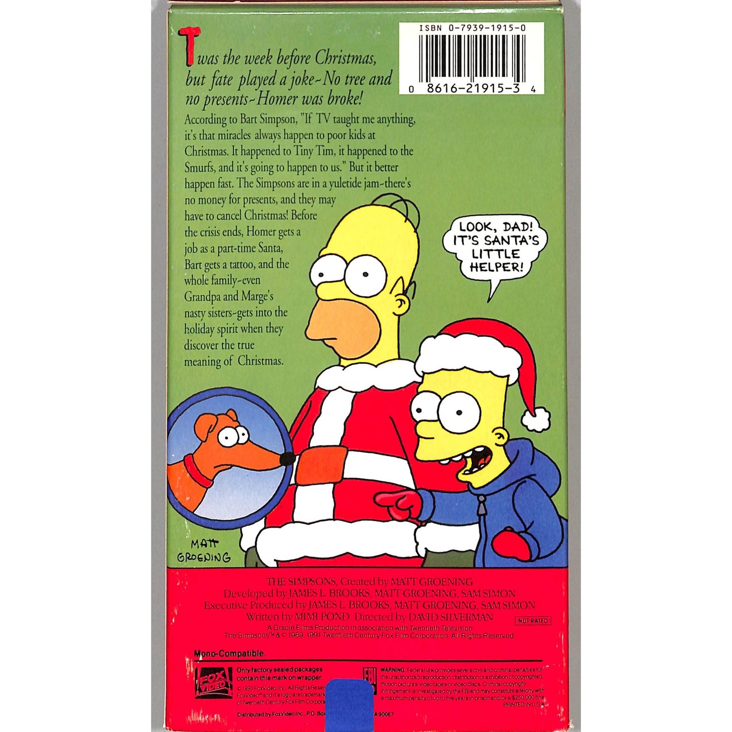 The Simpsons Christmas Special (1989) VHS Tape Good condition