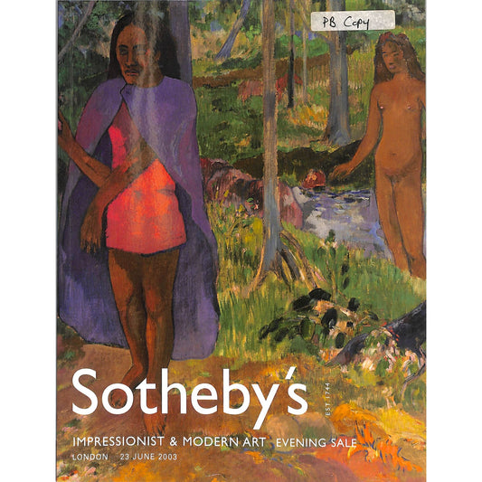 Sotheby's Contemporary Art Auction Catalog June 23, 2003