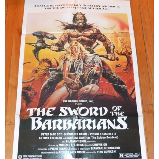 The Sword of the Barbarians (1982) Original Movie Poster Folded 27x41