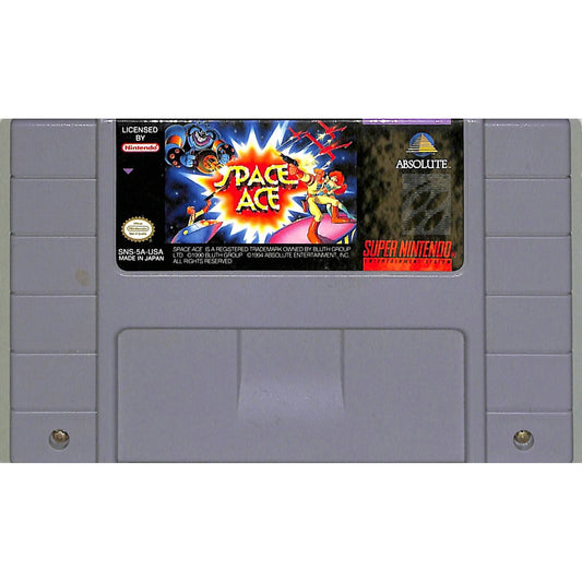 Space Ace (1994) Nintendo SNES Cartridge + Manual
