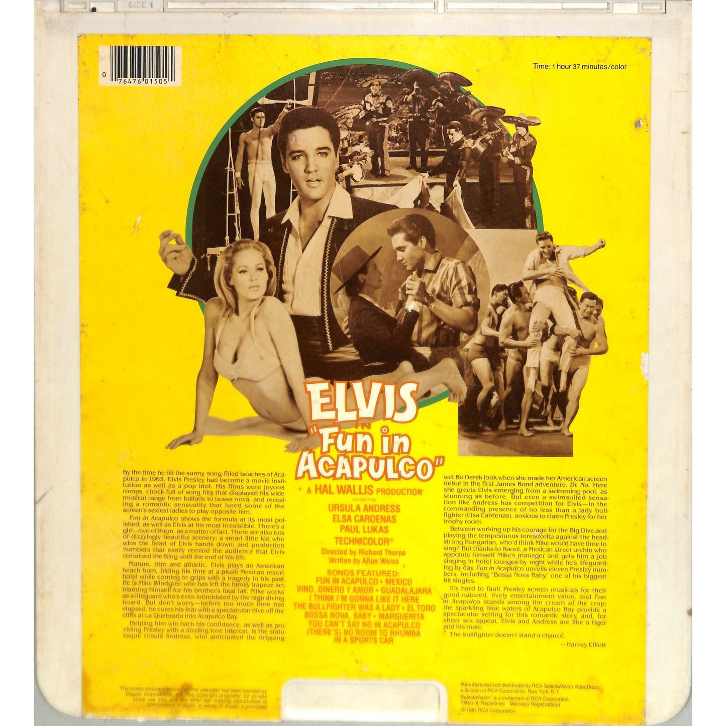 Fun in Acapulco (1963) Vintage CED Videodisc