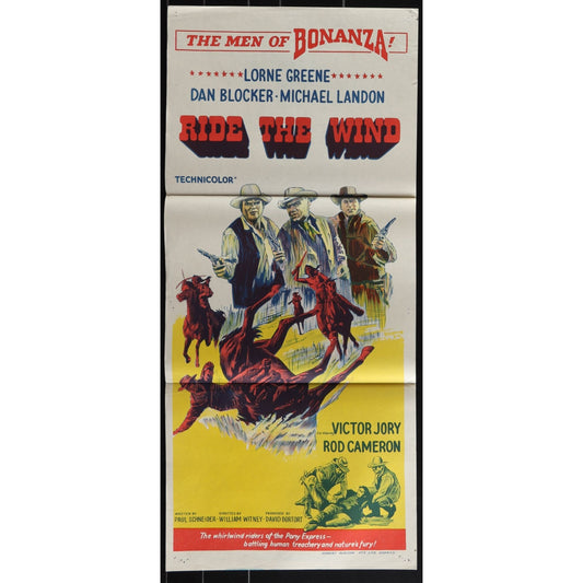 Bonanza: Ride the Wind (1966) Original Australian Daybill Movie Poster 13x30