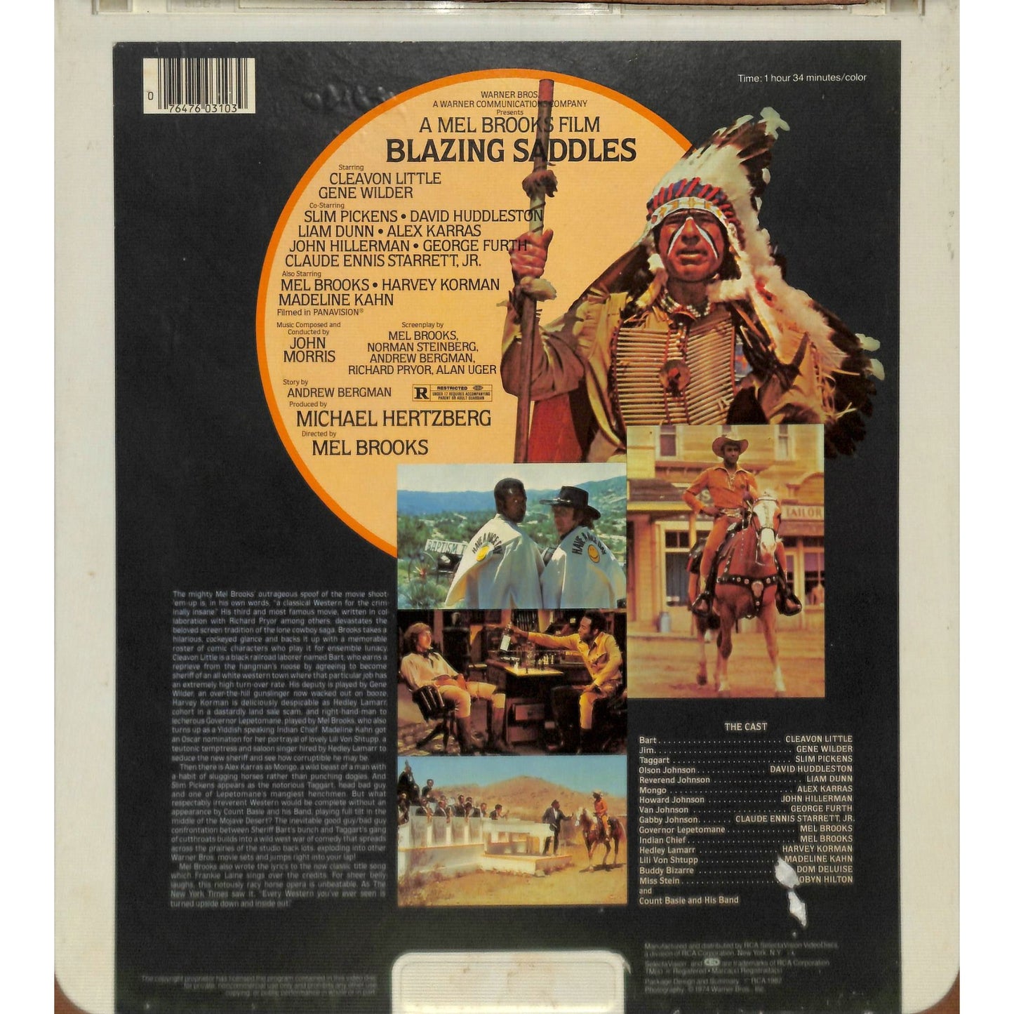 Blazing Saddles (1974) Vintage CED RCA SelectaVision Videodisc TESTED WORKING