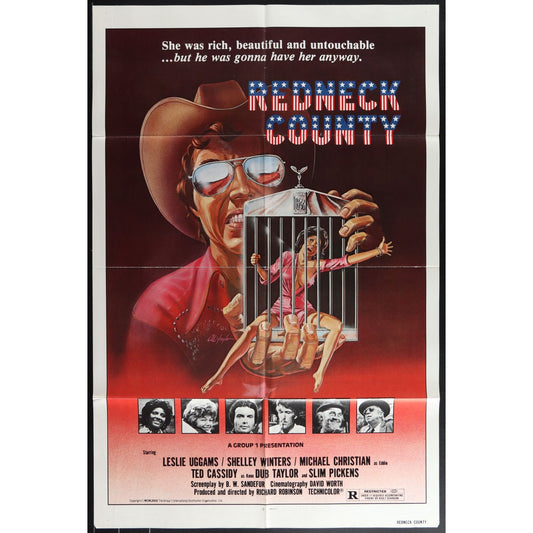 Redneck Country (1979) Original Movie Poster Folded 27x41