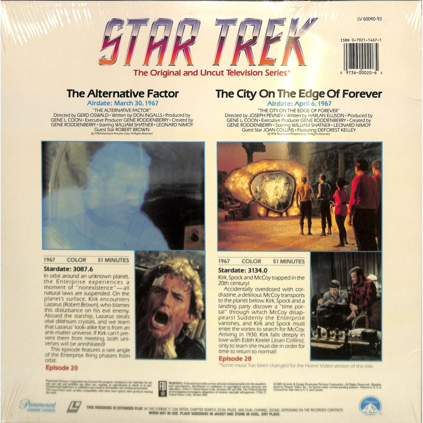 Star Trek: The Original and Uncut TV Series Sealed Double-Feature Laserdisc