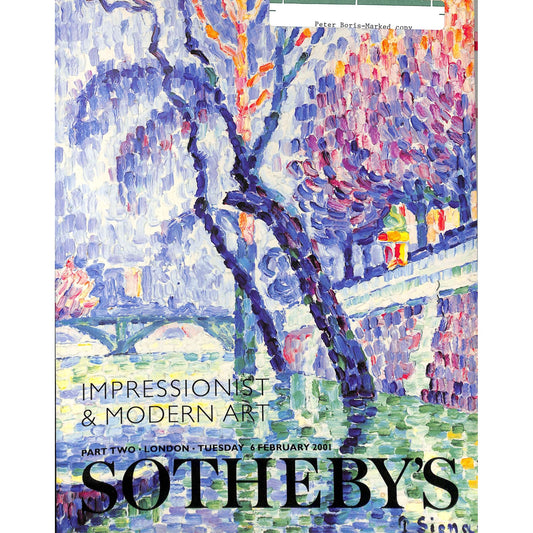 Sotheby's Impressionist & Modern Art Part 2 Auction Catalog February 6, 2001