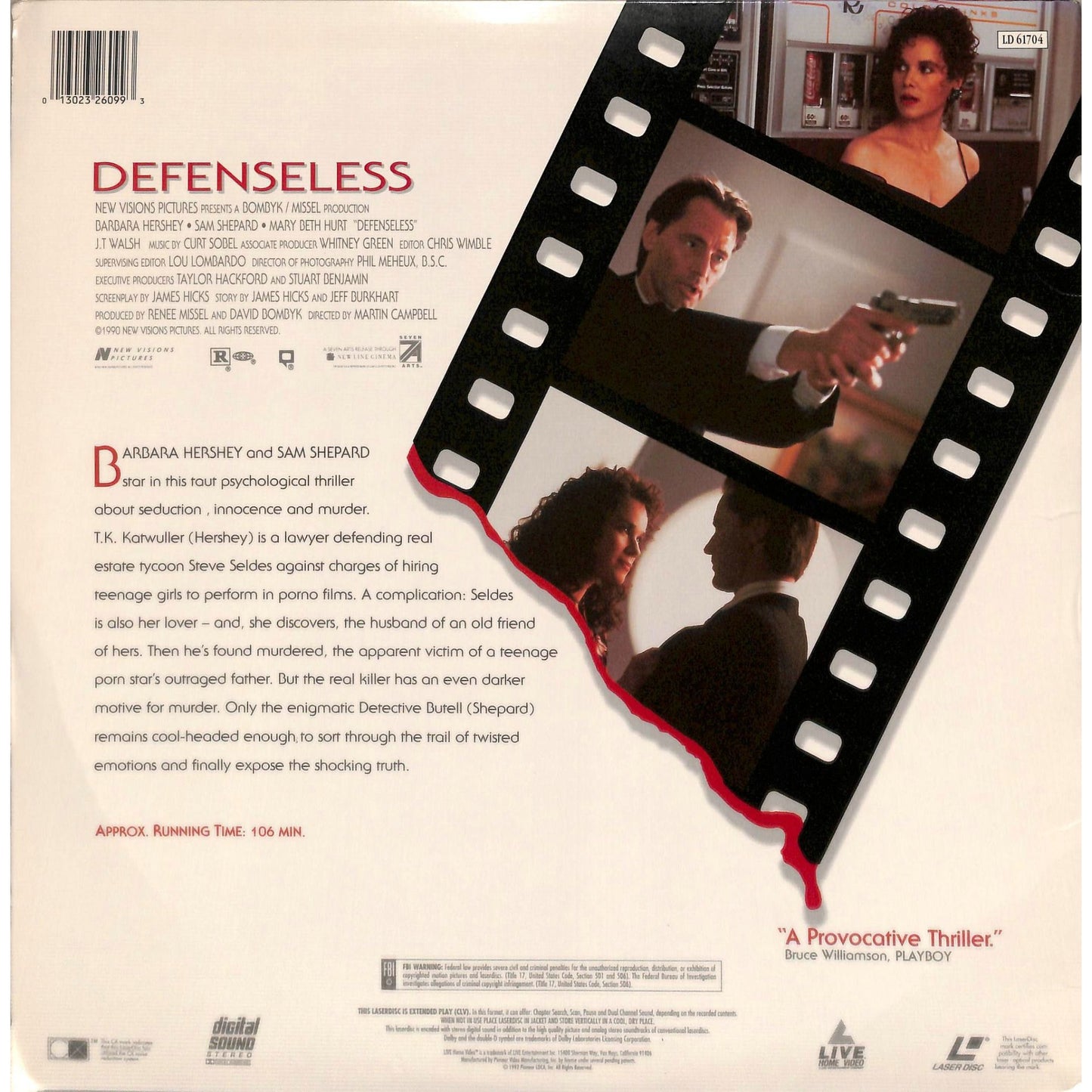 Defenseless (1991) Laserdisc