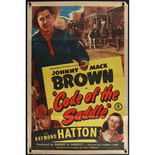 Code of the Saddle (1947) Original Movie Poster 27x41