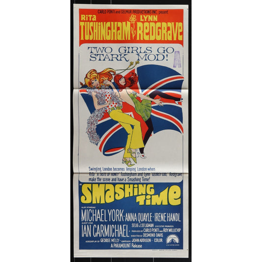 Smashing Time (1967) Original Australian Daybill Movie Poster Folded 13x30