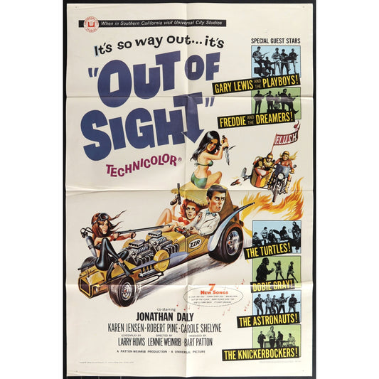 Out of Sight (1966) Original Movie Poster Folded 27x41