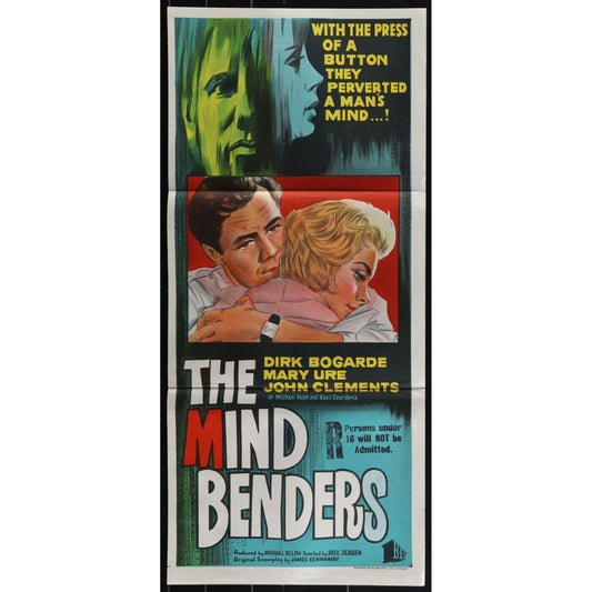 The Mind Benders (1963) Original Australian Daybill Movie Poster Folded 13x30