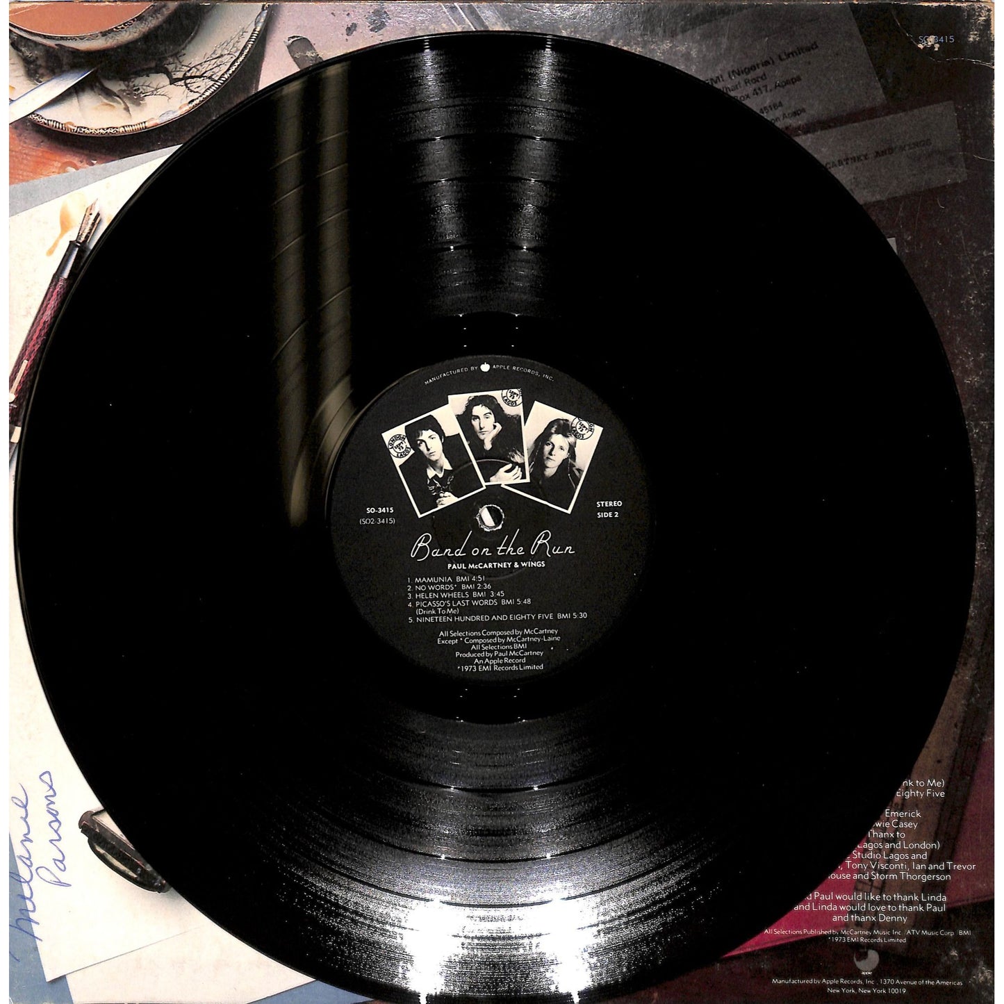 Paul McCartney and Wings - Band on the Run Vinyl Record SO-3415
