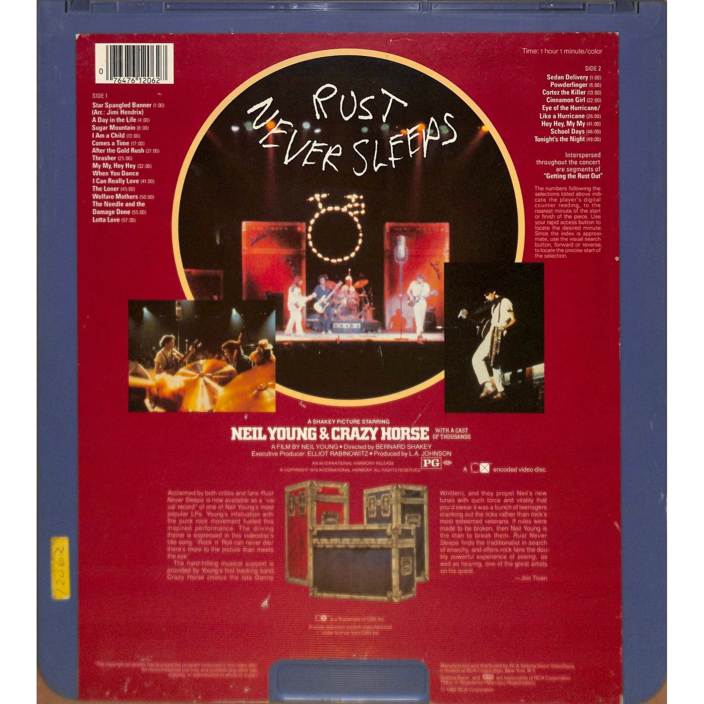 Rust Never Sleeps (1979) Vintage CED Videodisc TESTED WORKING