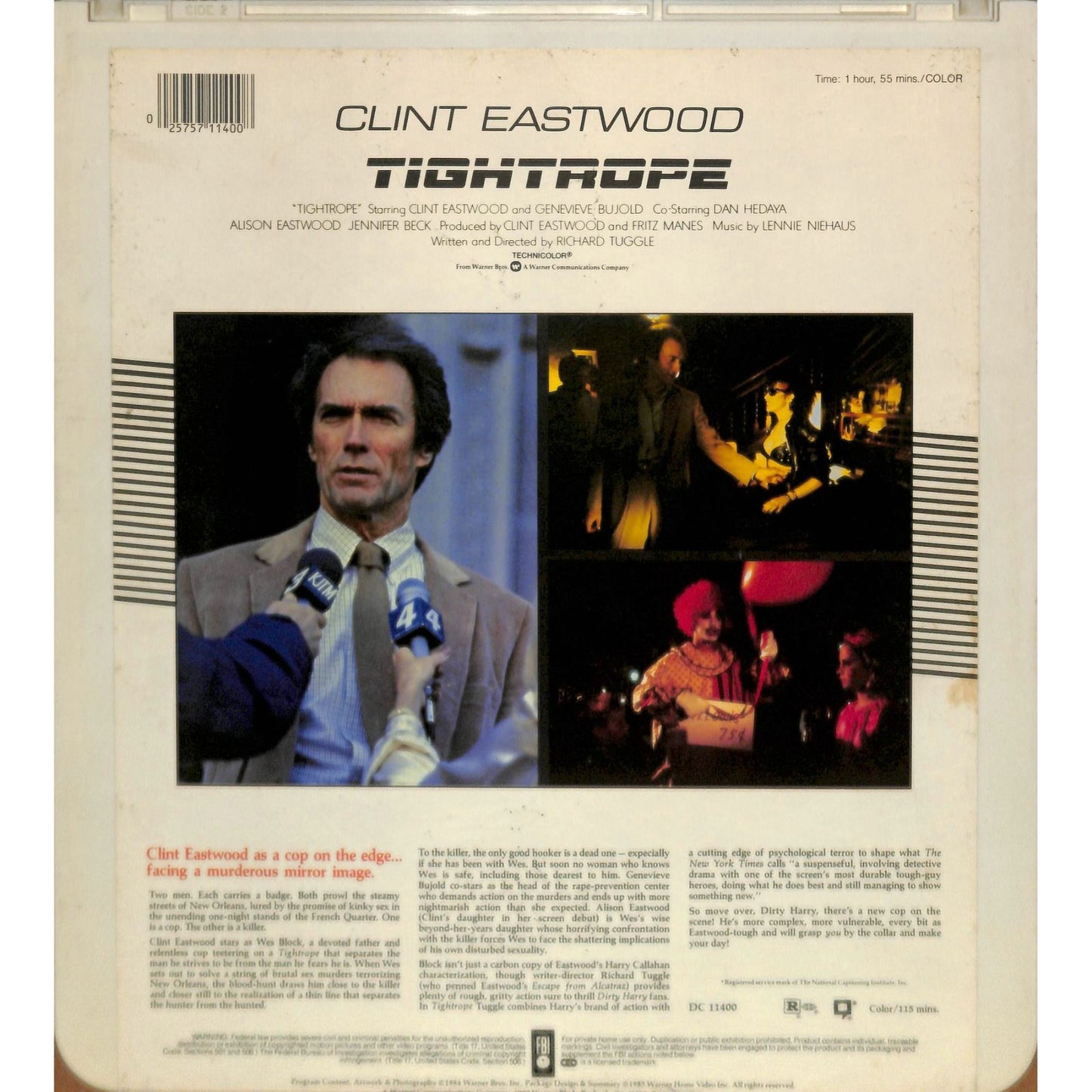 Tightrope (1984) Vintage CED RCA SelectaVision Videodisc TESTEDWORKING